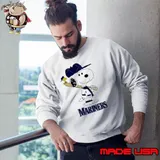Seattle Mariners Snoopy Baseball funny cartoon Sweatshirt