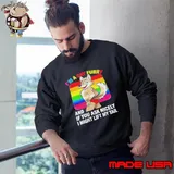 Wolf I’m a gay furry and if you ask nicely I might lift my tail pride LGBT Sweatshirt