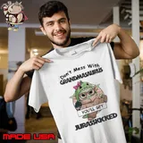 Baby Yoda don’t mess with grandmasaurus you’ll get Jurasskicked Unisex