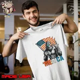 Bigfoot Merica Rock American Flag Patriotic 4th Of July Unisex