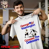 George Washington crossed The Deleware Usa Flag shirt