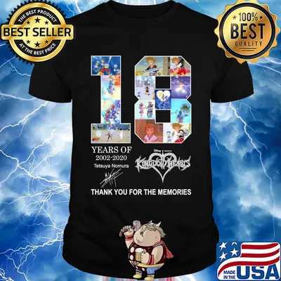 18 years of 2002 2020 disney kingdom hearts tetsuya nomura thank you for the memories signature shirt