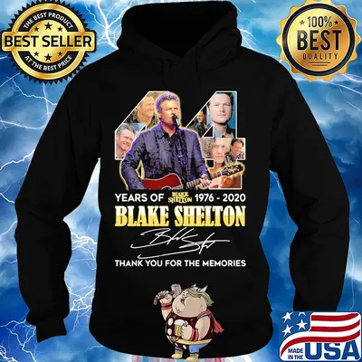 44 years of 1976 2020 blake shelton thank you for the memories signature s Hoodie