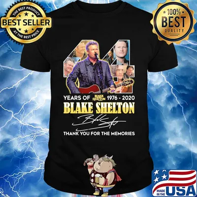 44 years of 1976 2020 blake shelton thank you for the memories signature shirt