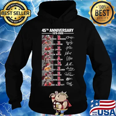 45th anniversary 1976-2020 derrick brooks john lynch mike evans tampa bay buccaneers all team signatures s Hoodie