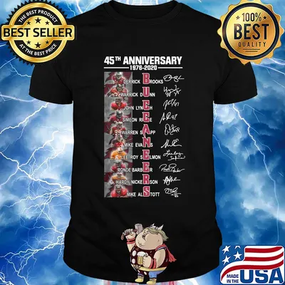 45th anniversary 1976-2020 derrick brooks john lynch mike evans tampa bay buccaneers all team signatures shirt