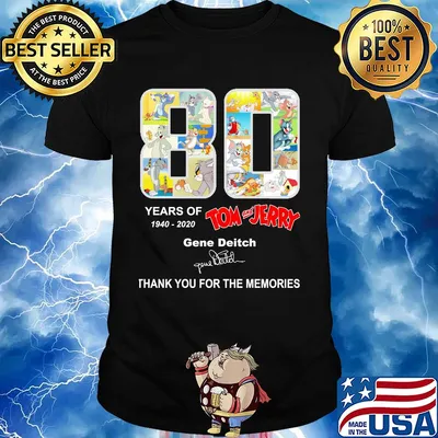 80 years of 1940 2020 Tom and Jerry gene deitch signature shirt