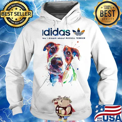 Adidas all day I dream about Russell Terrier dog s Hoodie