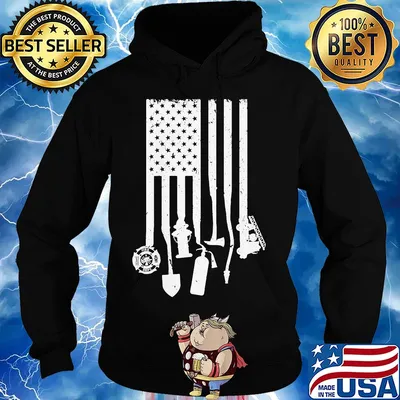 American flag veteran with firefighter s Hoodie