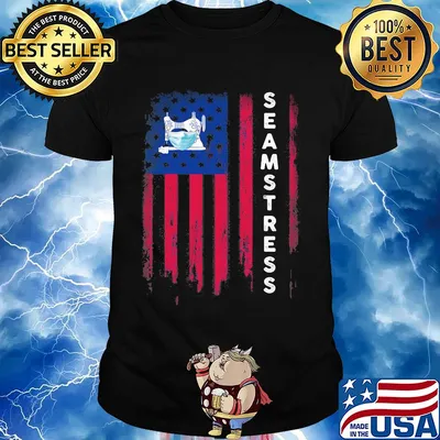 American sew mask seamstress shirt