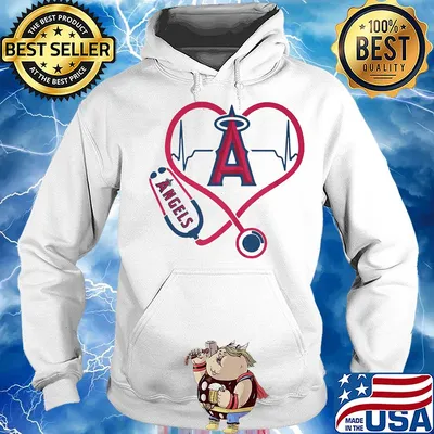 Angels MLB stethoscope hearbeat s Hoodie