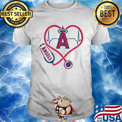 Angels MLB stethoscope hearbeat shirt