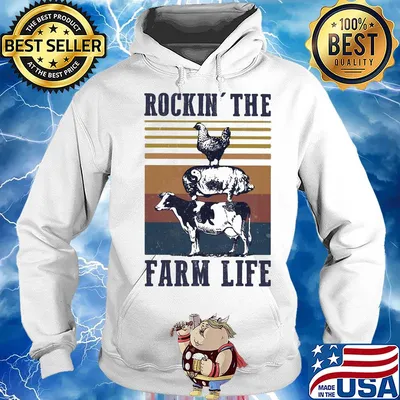 Animal Rockin' the farm life vintage s Hoodie