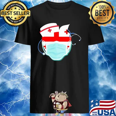 Apple Nurse Georgia Flag Covid-19 shirt