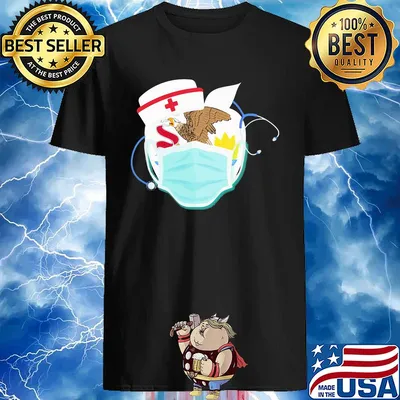 Apple Nurse Illinois Flag Covid-19 shirt