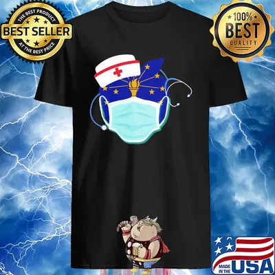 Apple Nurse Indiana Flag Covid-19 shirt