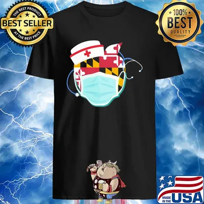 Apple Nurse Maryland Flag Covid-19 shirt
