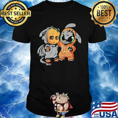 Baby Ohnezahn and baby groot shirt