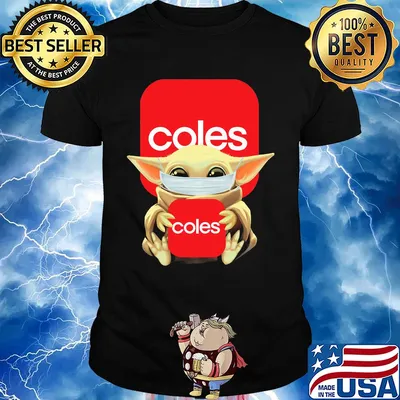 Baby Yoda face mask hug Coles shirt