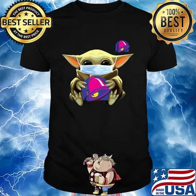 Baby Yoda face mask hug Taco shirt