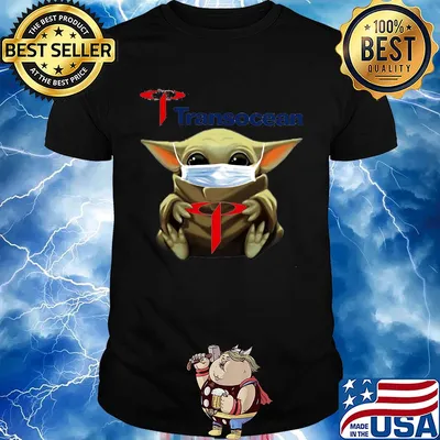 Baby Yoda face mask hug Transocean shirt