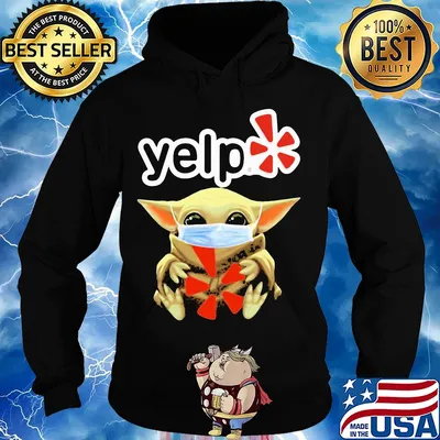 Baby Yoda face mask hug Yelp s Hoodie