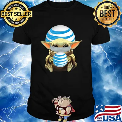 Baby Yoda hug AT&T mask shirt