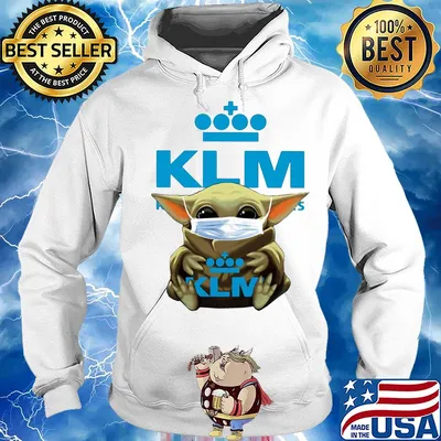 Baby yoda hug klm royal dutch airlines covid-19 2020 s Hoodie