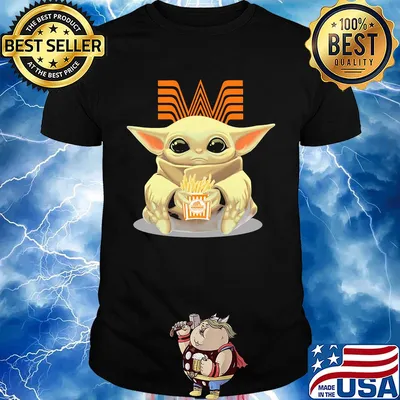 Baby Yoda hug Whataburger shirt