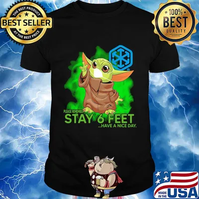 Baby Yoda mask CH Robinson please remember stay 6 feet have a nice day shirt