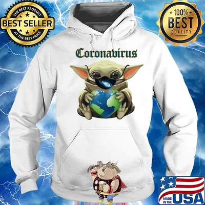 Baby yoda mask heart earth coronavirus s Hoodie