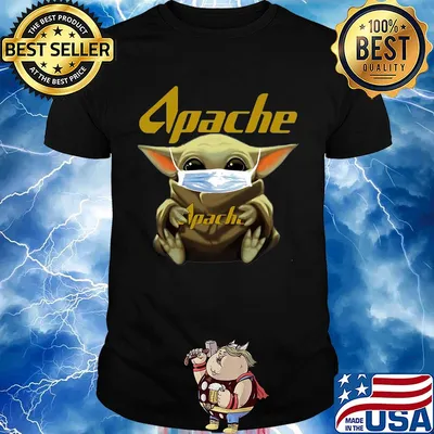 Baby Yoda mask hug Apache shirt