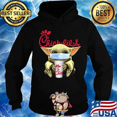Baby Yoda mask hug Chick Lil A s Hoodie