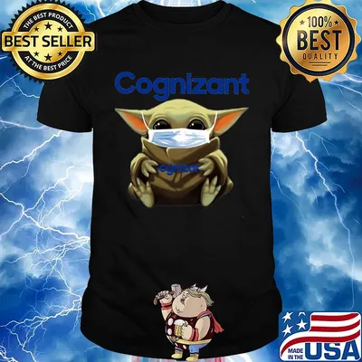 Baby Yoda mask hug Cognizant shirt