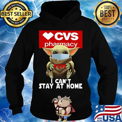 Baby Yoda mask hug CVS Pharmacy I can't stay at home s Hoodie