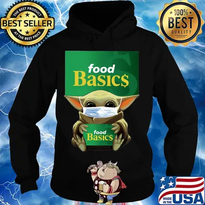 Baby Yoda Mask hug Food Basics s Hoodie