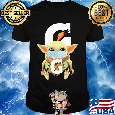 Baby Yoda Mask hug gatorade retail shirt