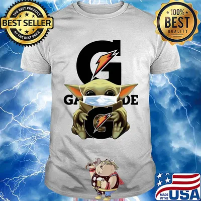 Baby Yoda mask hug gatorade retail shirt
