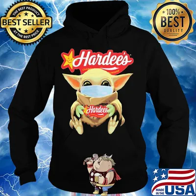 Baby Yoda Mask hug Hardee's s Hoodie
