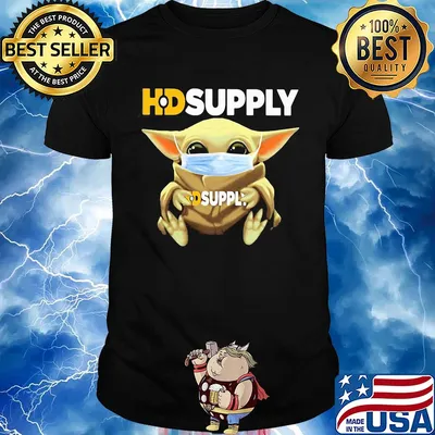 Baby Yoda mask hug HD Supply shirt