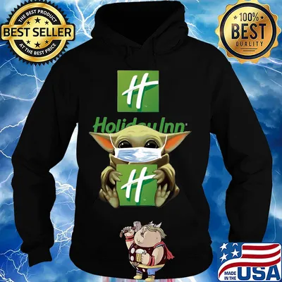 Baby Yoda mask hug Holiday Inn s Hoodie