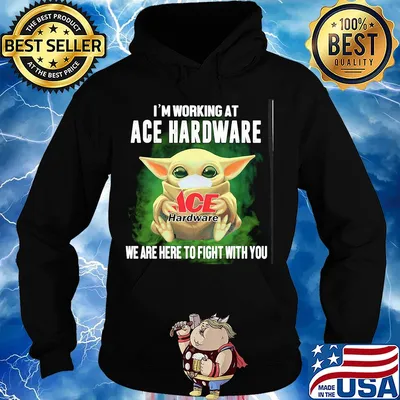 Baby Yoda mask hug I'm working at ACE Hardware we are here to fight with you s Hoodie