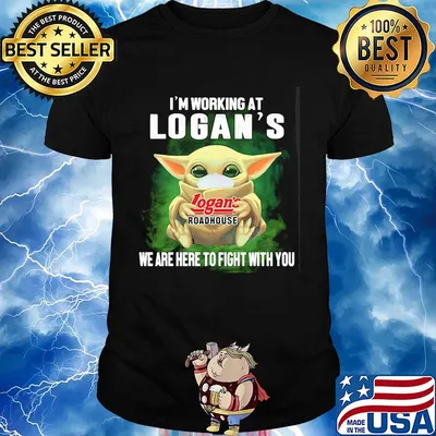 Baby Yoda mask hug I'm working at Logan's we are here to fight with you shirt