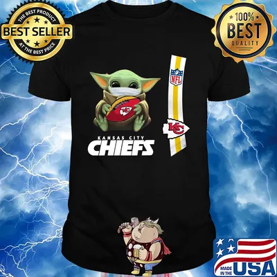 Baby yoda mask hug kansas city chiefs ball NFL shirt