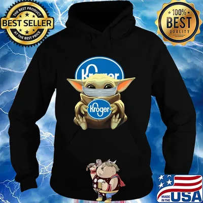 Baby Yoda mask hug Kroger s Hoodie