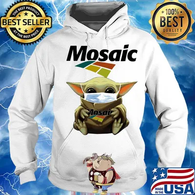 Baby Yoda mask hug Mosaic s Hoodie