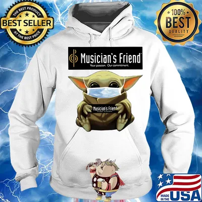 Baby Yoda mask hug Musician's Friend Your Passion Our commitment s Hoodie