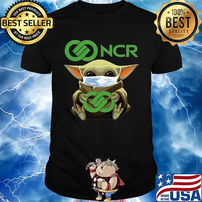Baby Yoda mask hug NCR shirt