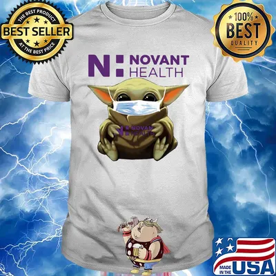 Baby Yoda mask hug Novant Health shirt