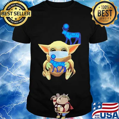 Baby Yoda mask hug Novo Nordisk shirt